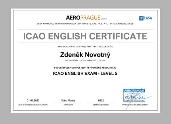 Obrázek pro kategorii ICAO Exams